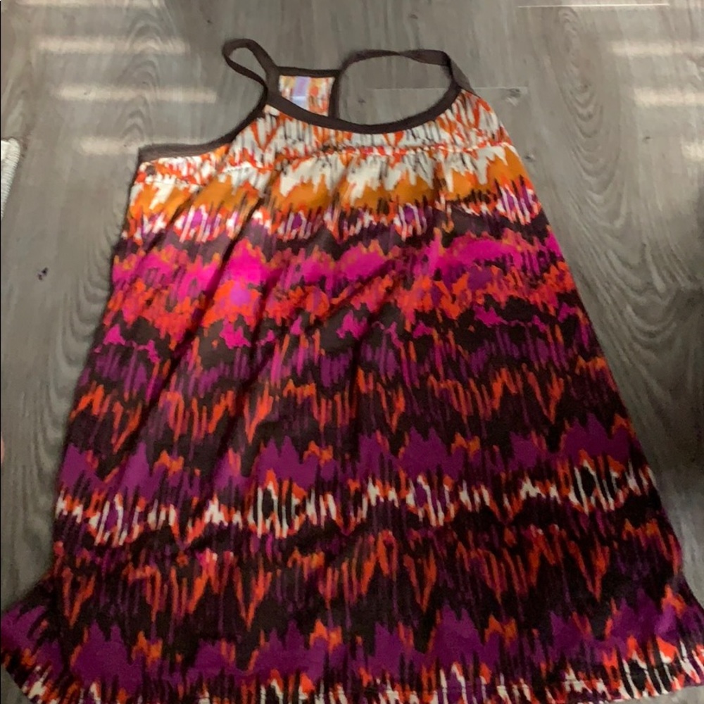 Pink brown and orange tank